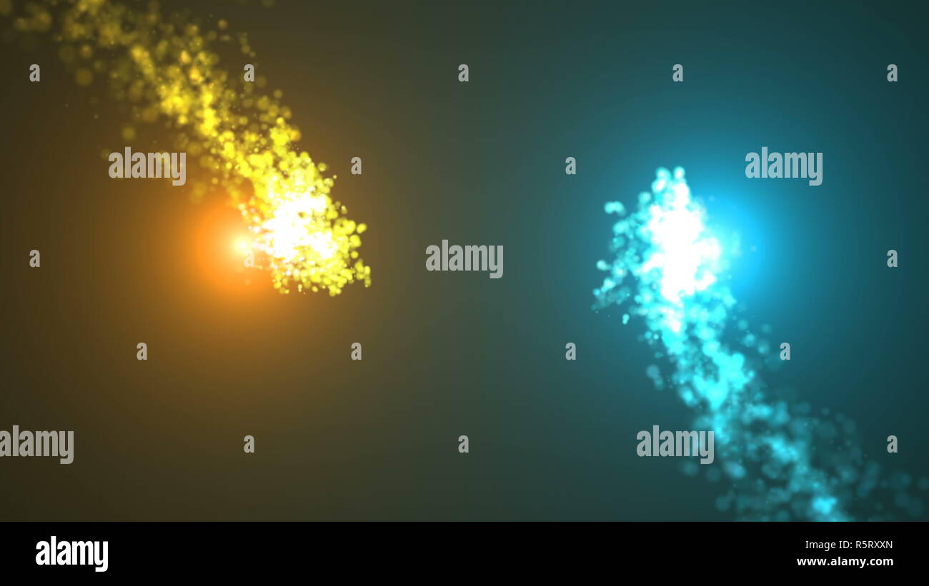 Opening intro. Light, rotation Particles and Shockwave Stock Photo - Alamy