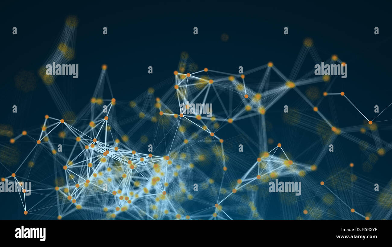 Abstract Polygonal Space Background with Connecting Dots and Lines ...