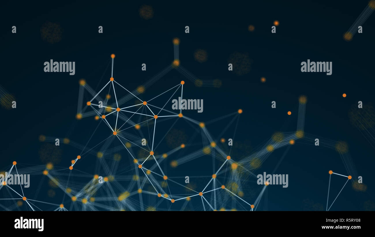 Abstract Polygonal Space Background with Connecting Dots and Lines ...