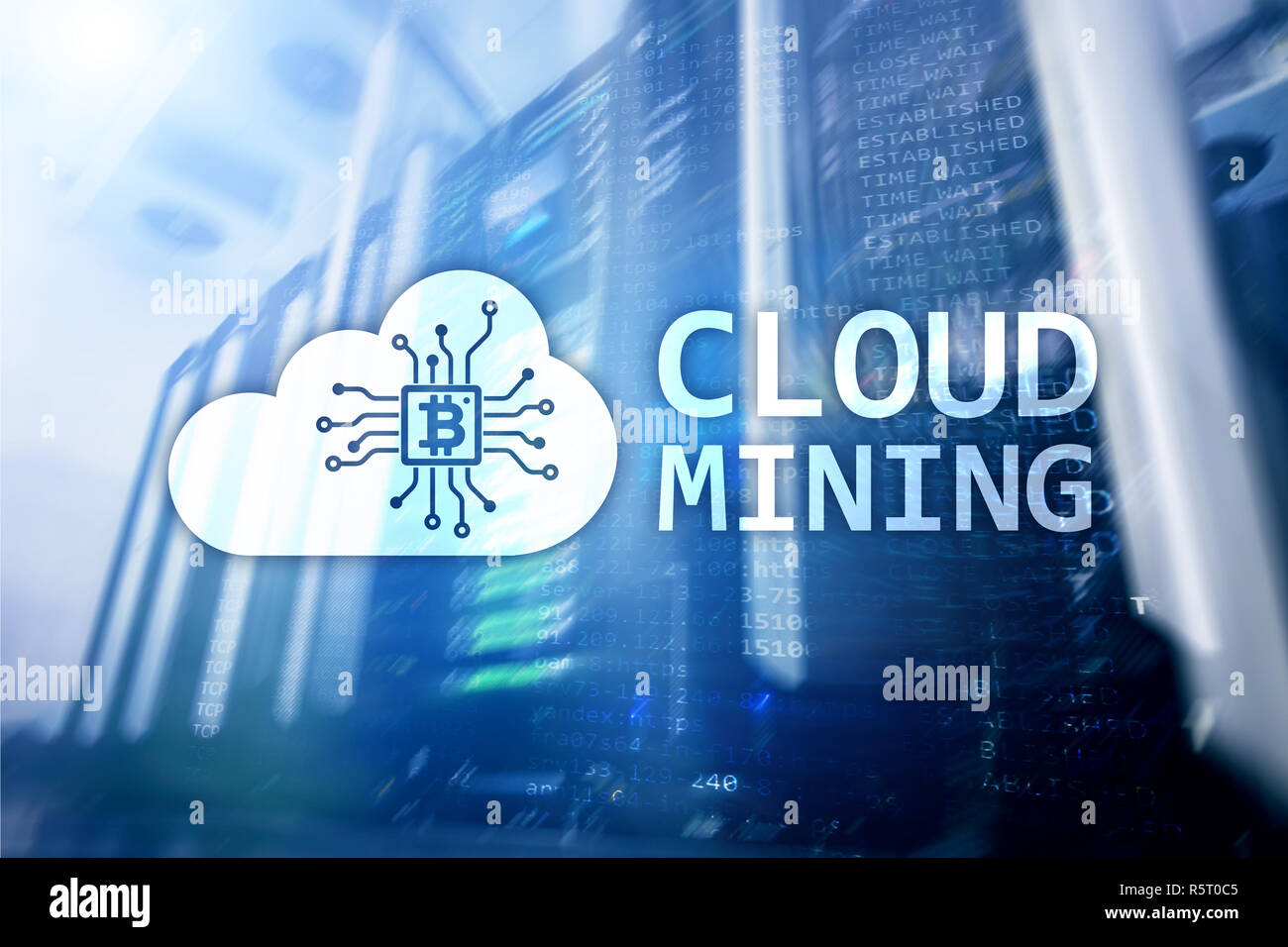 Cloud Computing Data Or Cryptocurrency Bitcoin Ethereum Mining - 