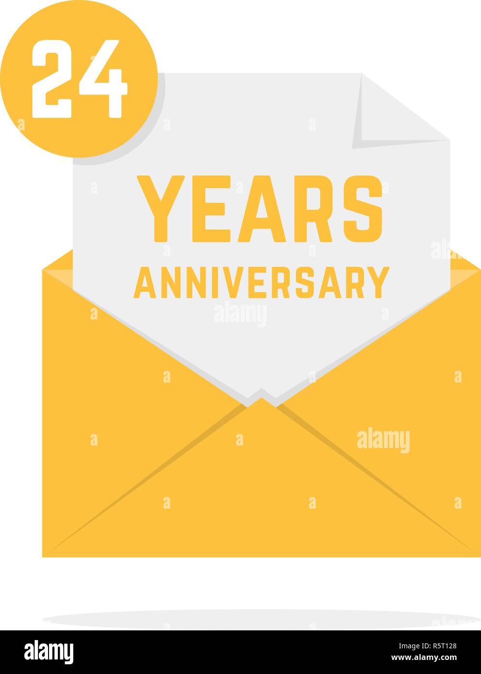 24 years anniversary icon in open letter Stock Vector
