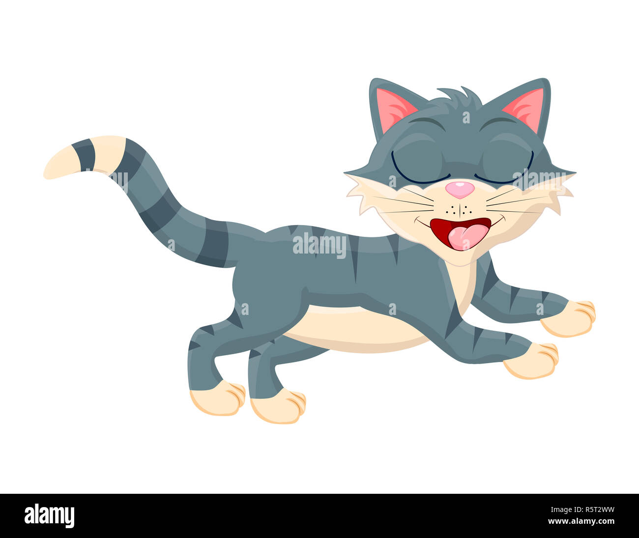 cartoon cat with closed eyes vector symbol icon design Stock Photo - Alamy