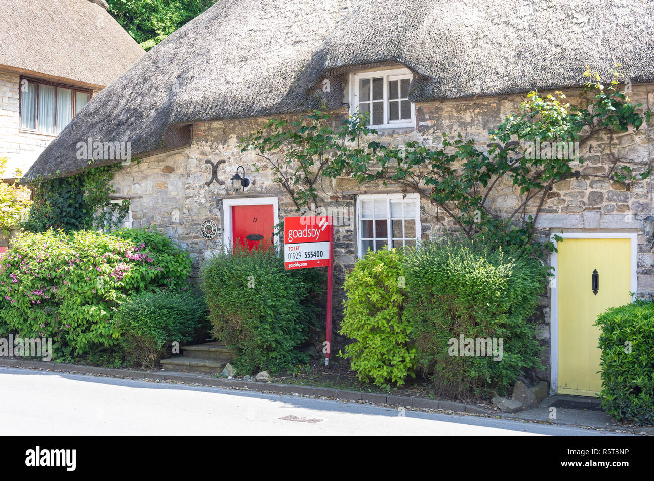 Period cottage for let, Main Road, West Lulworth, Dorset, England, United Kingdom Stock Photo