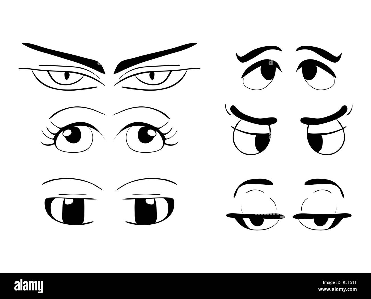 Cartoon eye look eyebrow human image vector illustration hi-res stock  photography and images - Alamy