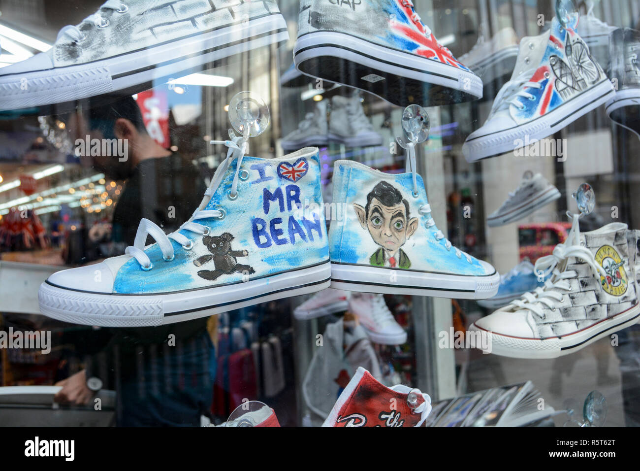 Mr Bean converse shoes in a shoe shop, Oxford Street, London, UK Stock  Photo - Alamy