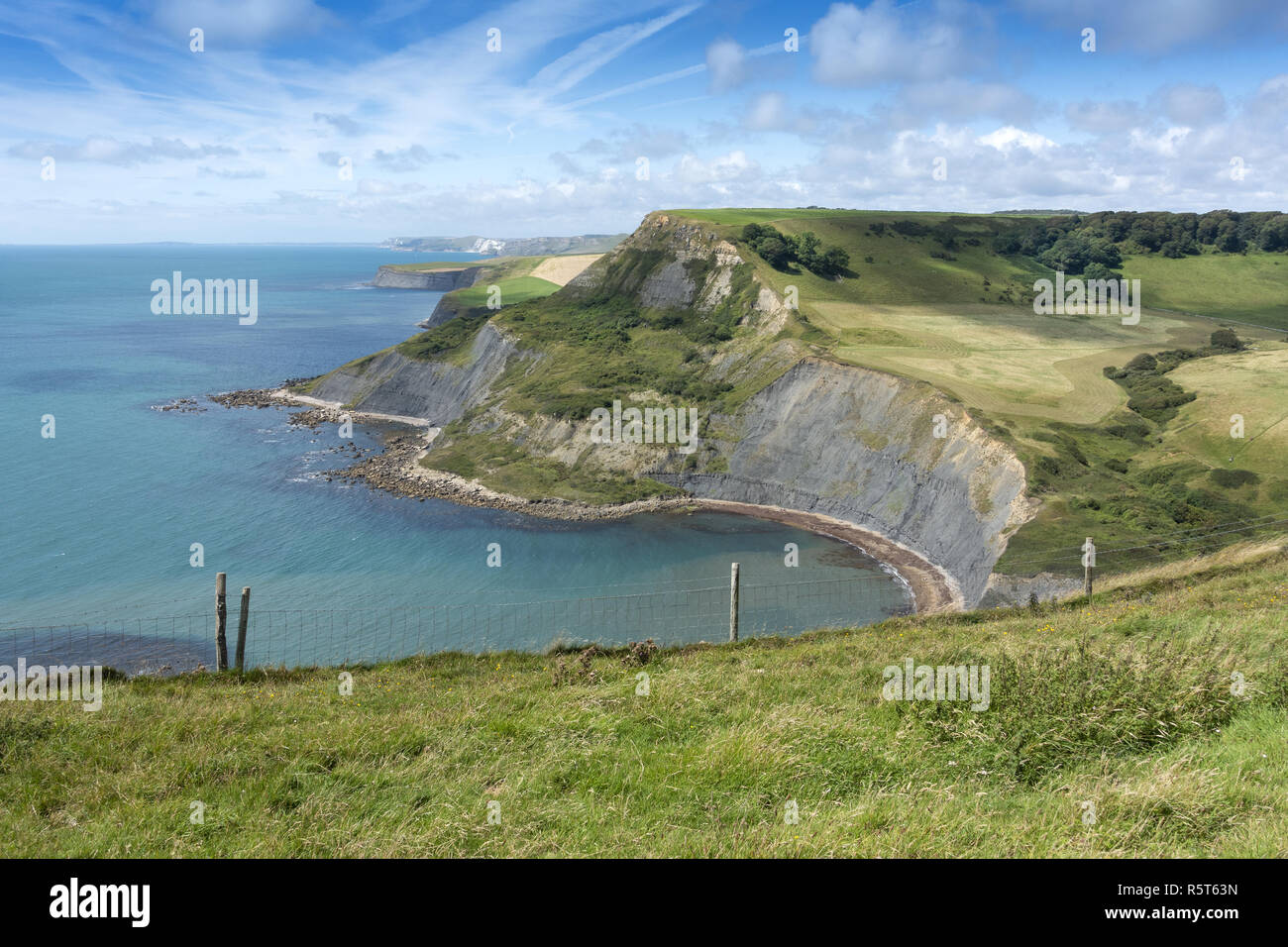 View from Emmetts Hill over Chapman's Pool on the Isle of Purbeck, Dorset, England, UK Stock Photo