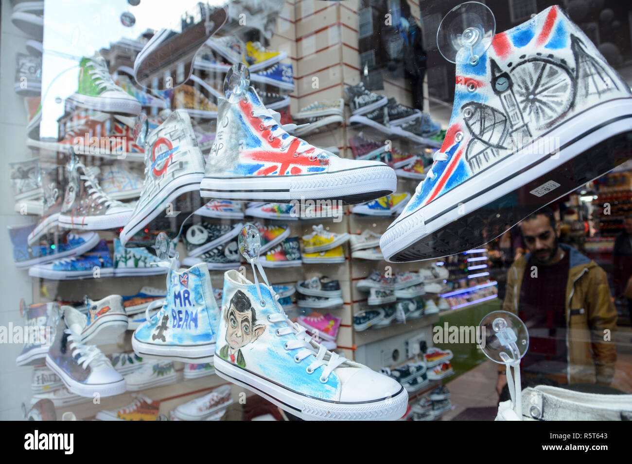 Mr Bean converse shoes in a shoe shop, Oxford Street, London, UK Stock  Photo - Alamy