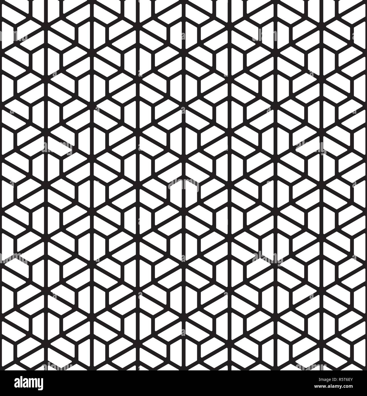 Seamless pattern based on Kumiko ornament .Silhouette with thick lines ...