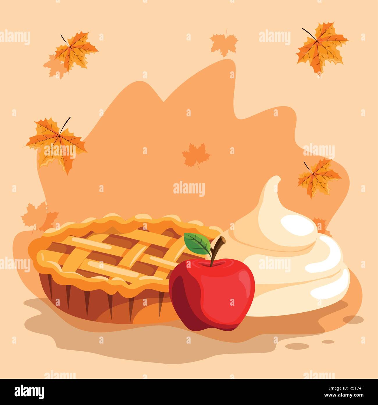 Apple pie icon over white background, vector illustration Stock Vector ...