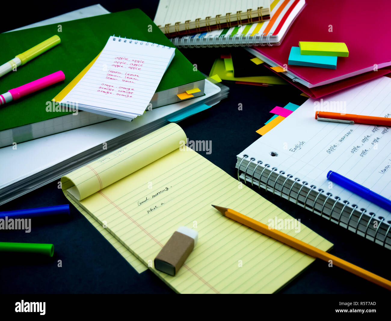 Learning New Language Writing Words Many Times on the Notebook English ...