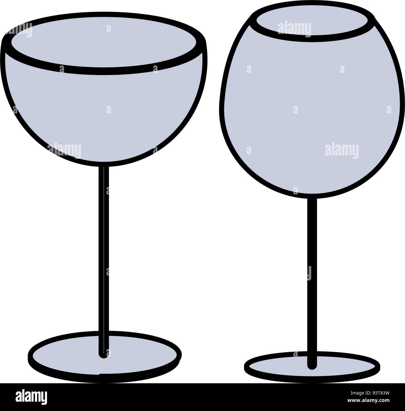 Empty wine glasses over white background, vector illustration Stock ...