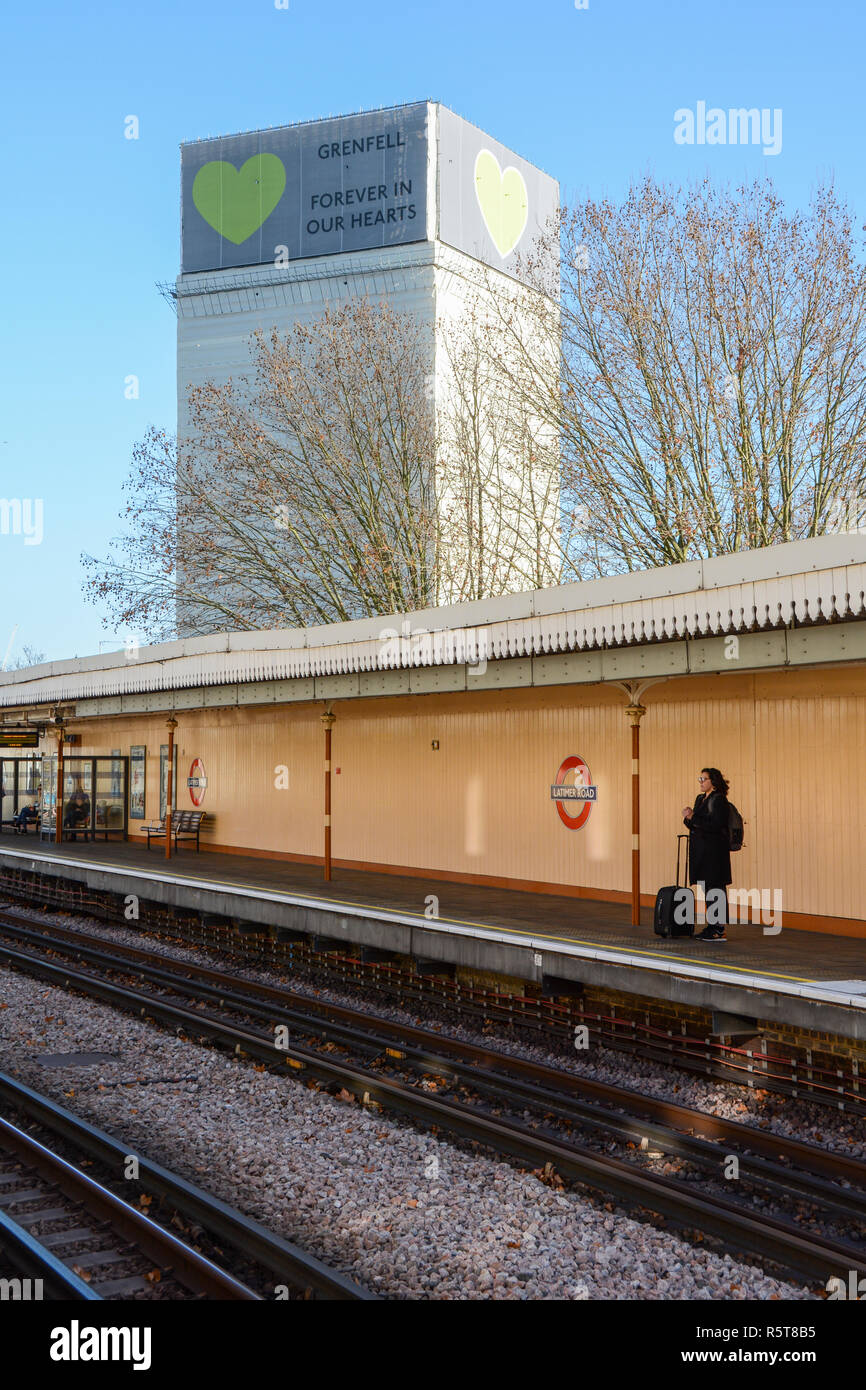 Grenfell Tower, forever in our hearts, as seen from Latimer Road