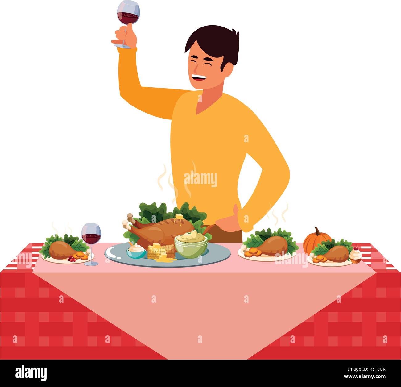 Thanksgiving table with food and Cartoon man holding a wine glass over white background, colorful design, vector illustration Stock Vector Image & Art - Alamy Thanksgiving table with food and Cartoon man holding a wine glass over white background, colorful design, vector illustration Stock Vector Image & Art - Alamy