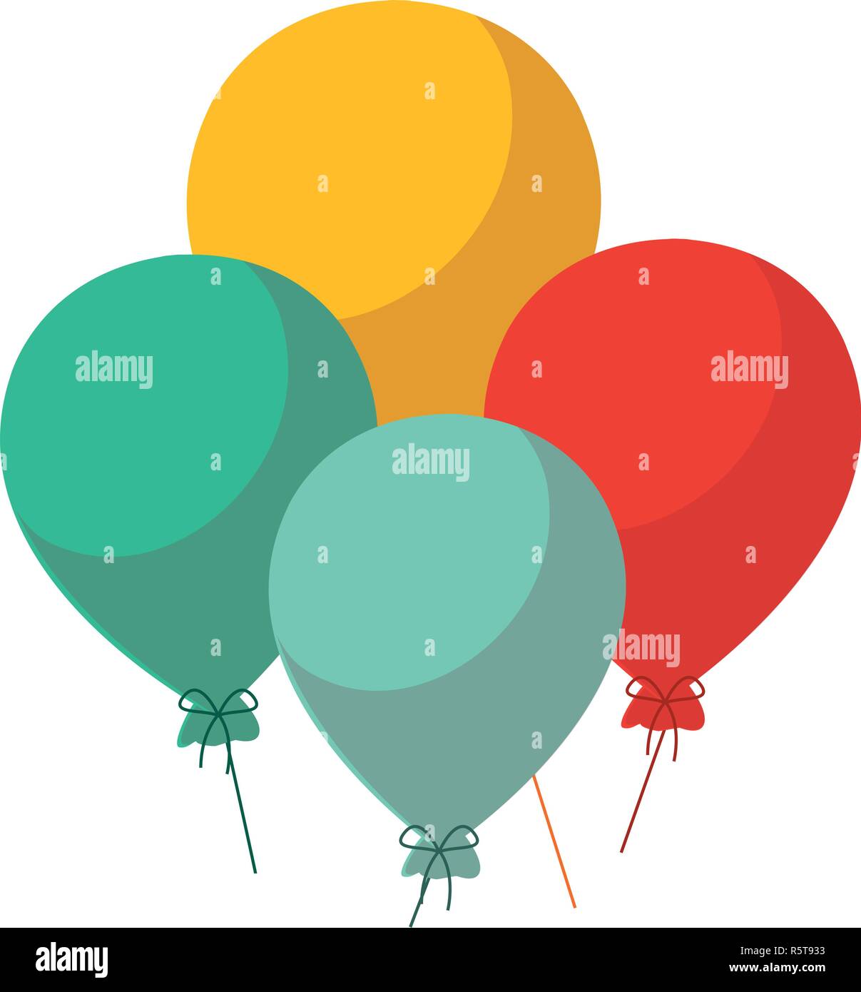 colorful balloons over white background, vector illustration Stock ...