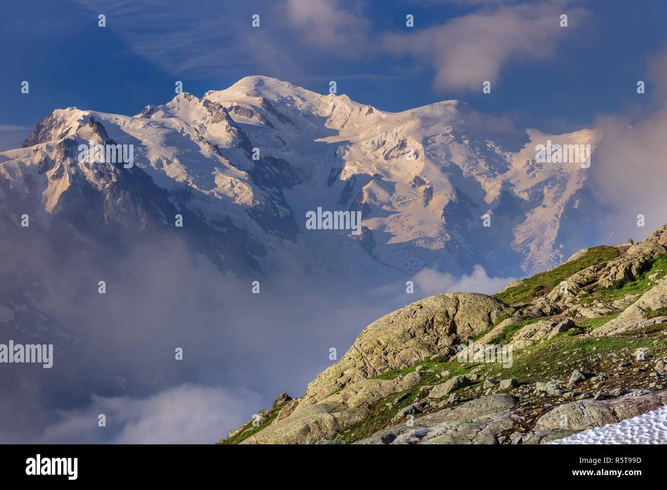 Mont Blanc massif in the French Alps Stock Photo - Alamy