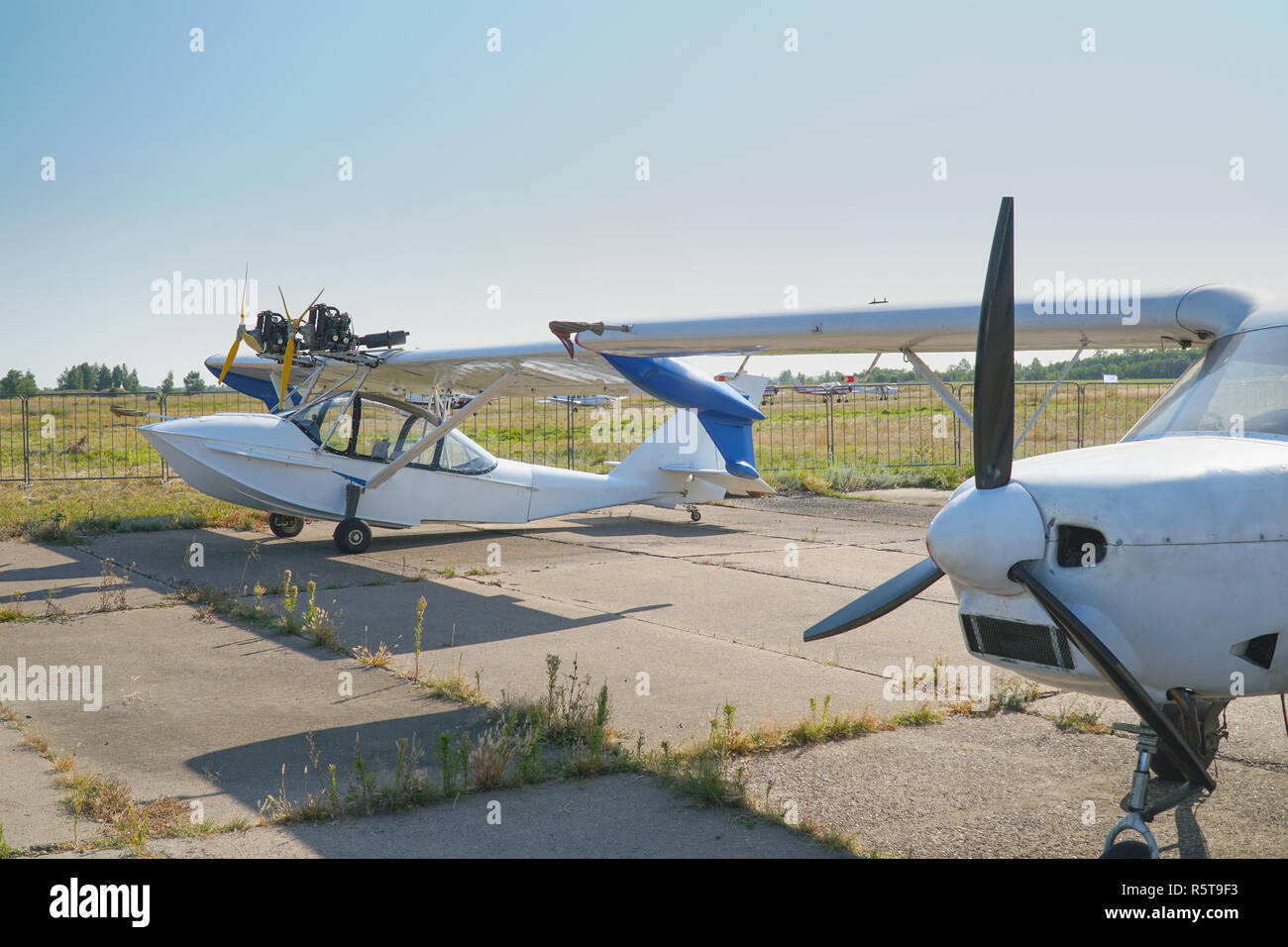 Light aircraft at the airport Stock Photo - Alamy