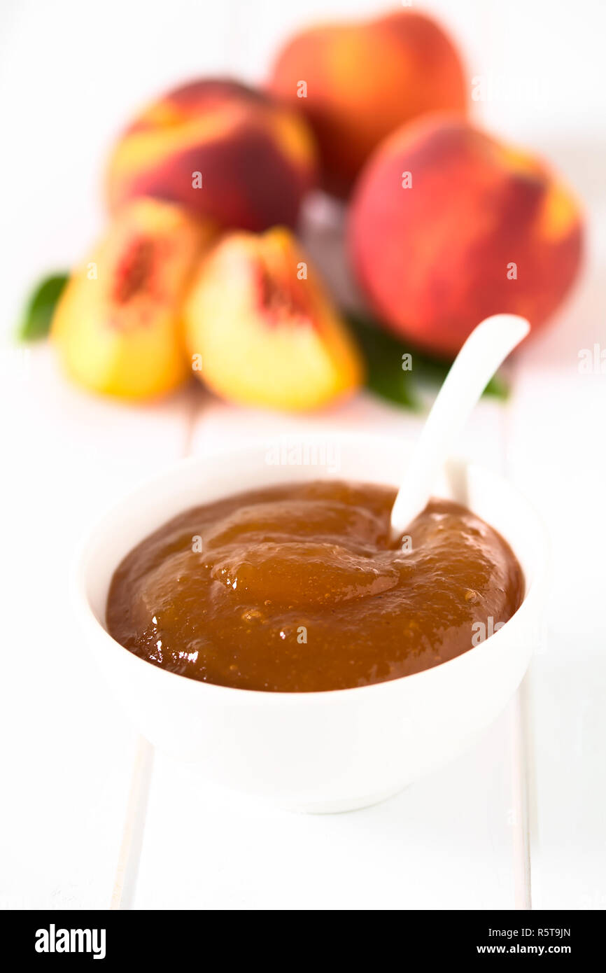 Peach Jam or Jelly Stock Photo Alamy