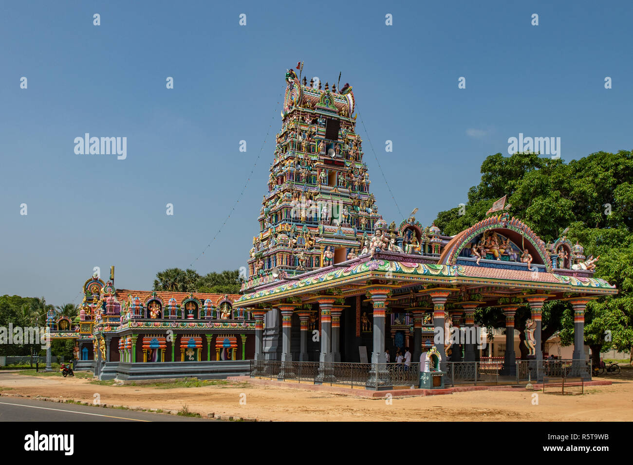 Hindu Temple near Point Pedro, Jaffna District, Sri Lanka Stock Photo