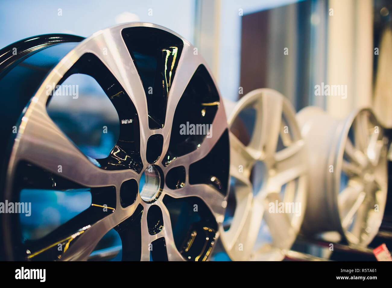 Alim's Rims Pair of modern aluminium wheel automobile rims Stock Photo - Alamy