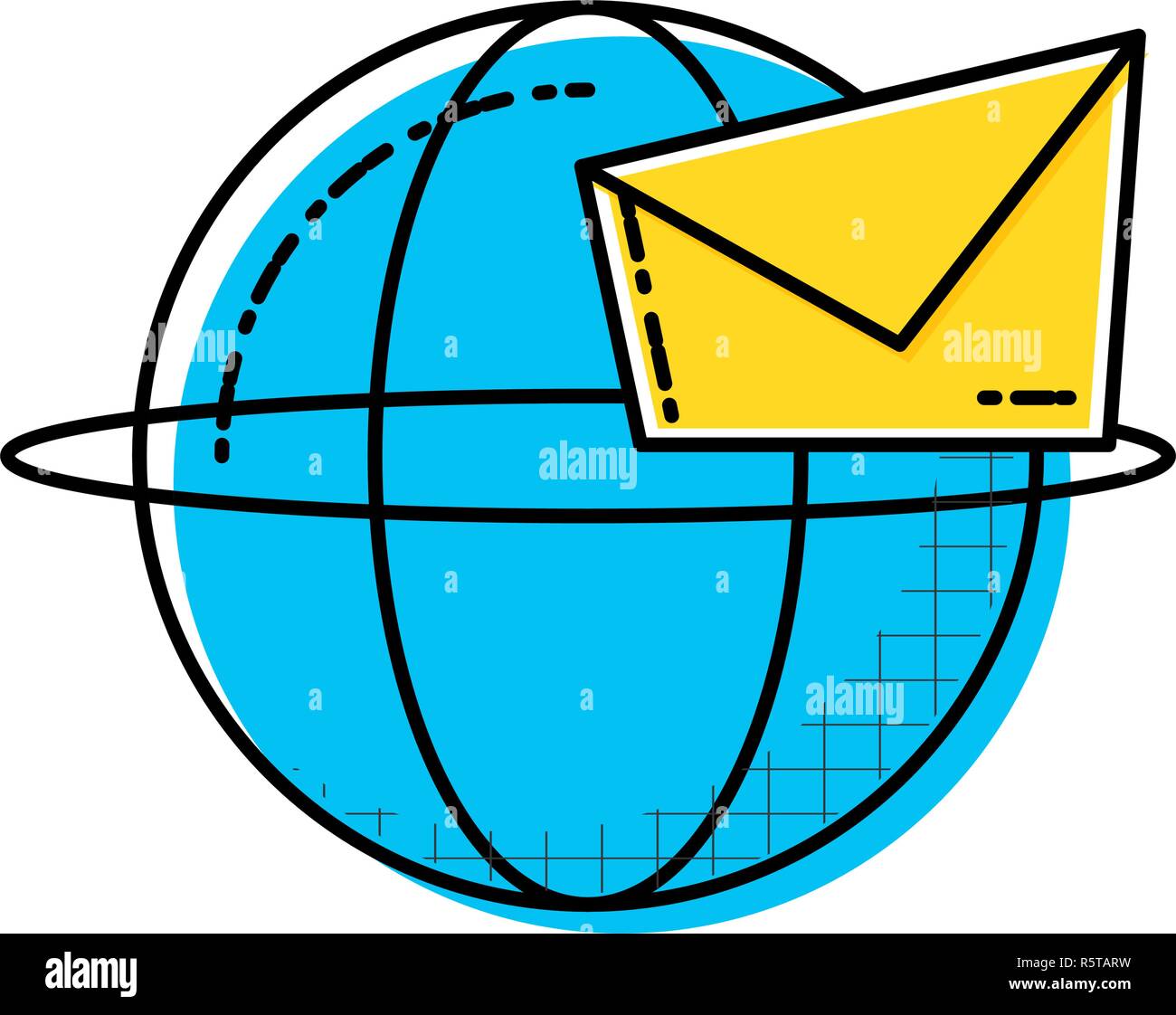 envelope mail with sphere vector illustration design Stock Vector
