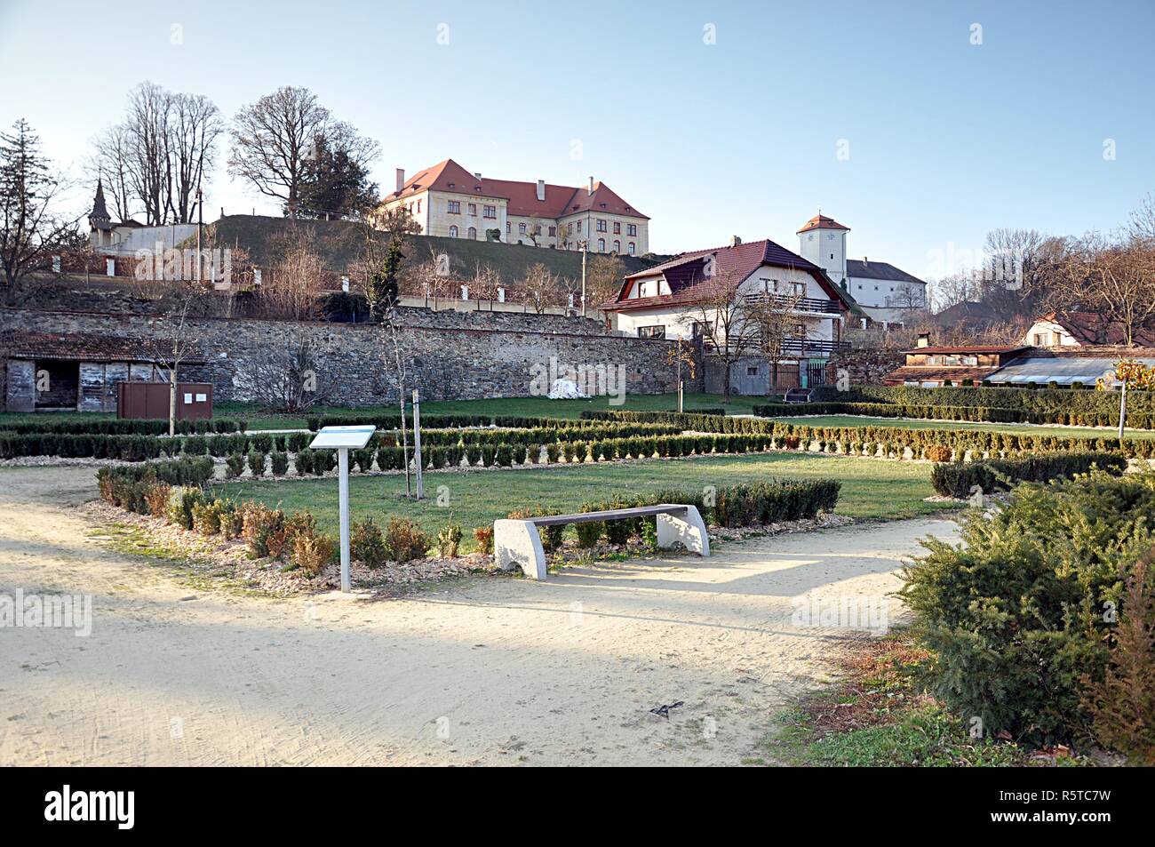 park and castle Kunstat, Czech republic, Europe Stock Photo