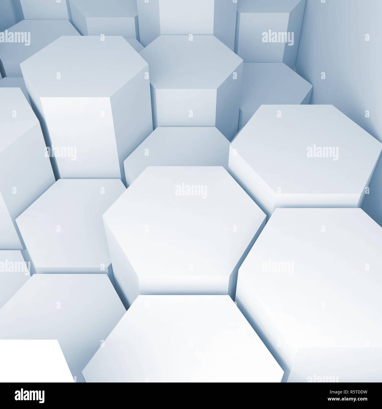Abstract square digital background with extruded hexagons, 3d ...