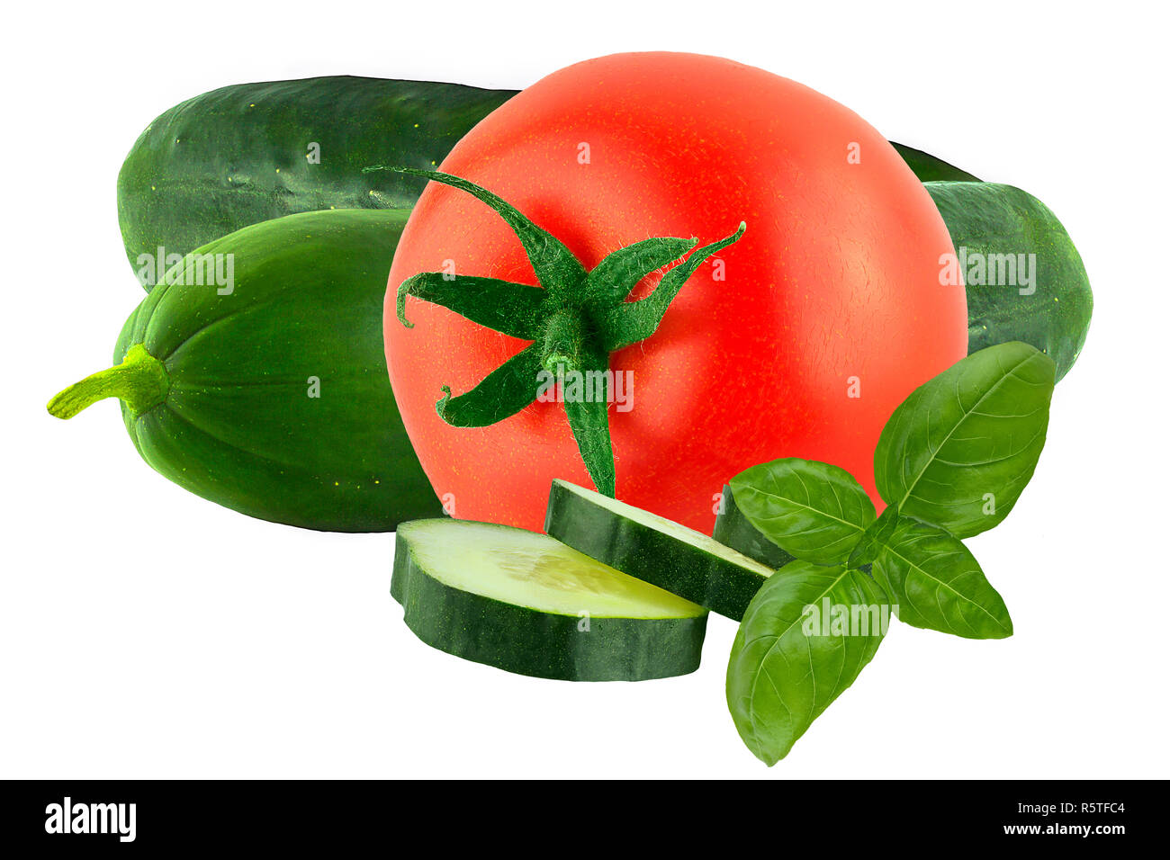 Fresh tomato and cucumber isolated Stock Photo - Alamy