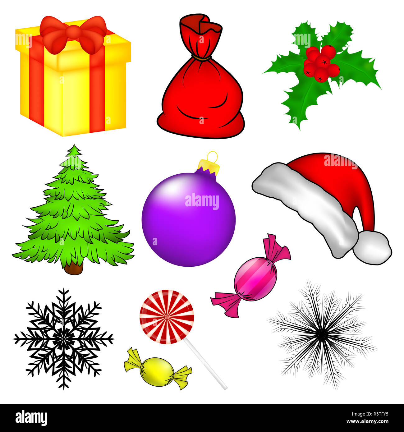 Christmas vector symbol set, icon design. Winter illustration isolated ...