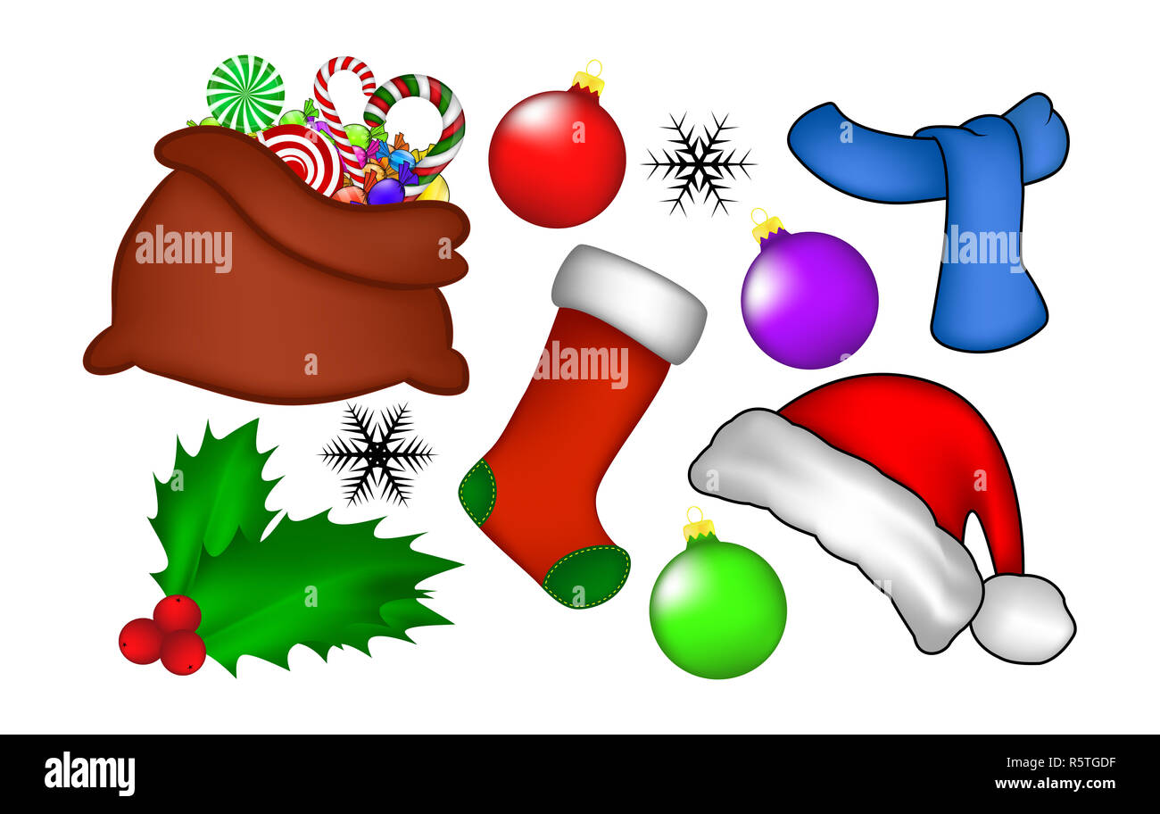 Christmas icon set, symbol, design. Winter vector illustration isolated ...
