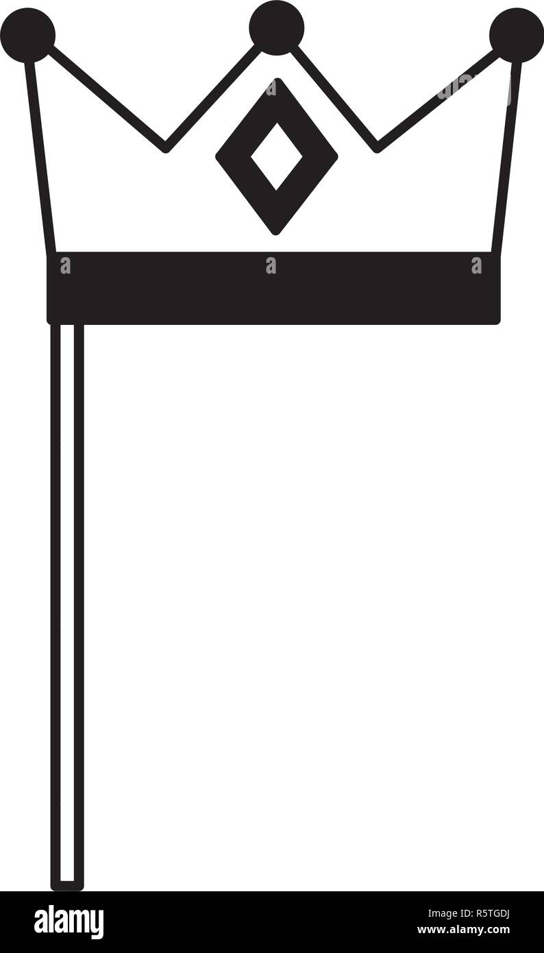 monarchical crown in stick vector illustration design Stock Vector ...