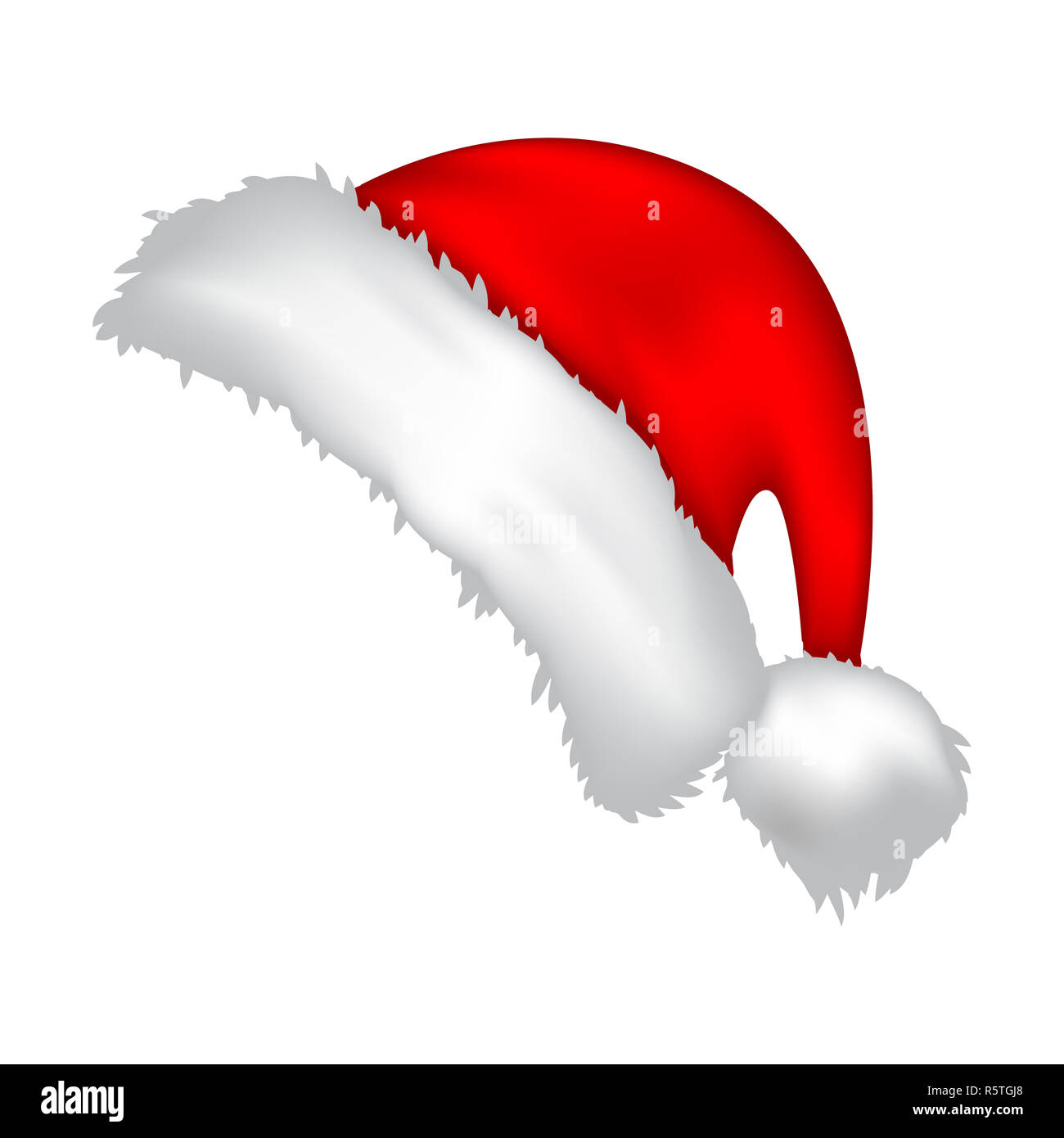 Santa cap, Christmas hat icon, symbol, design. Winter vector illustration isolated on white background. Stock Photo
