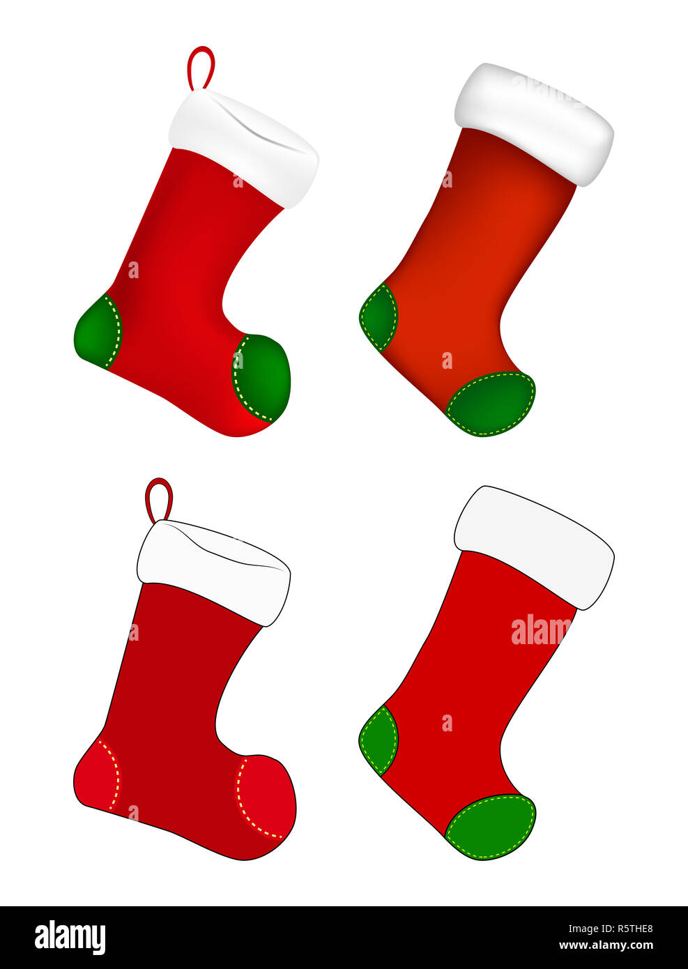 Christmas sock icon set, symbol, design. Winter vector illustration