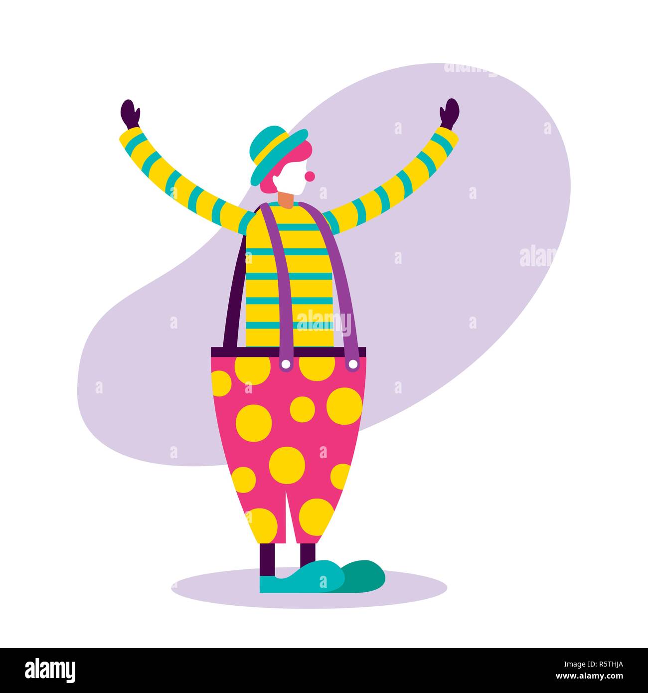 clown character circus fun fair vector illustration Stock Vector Image ...