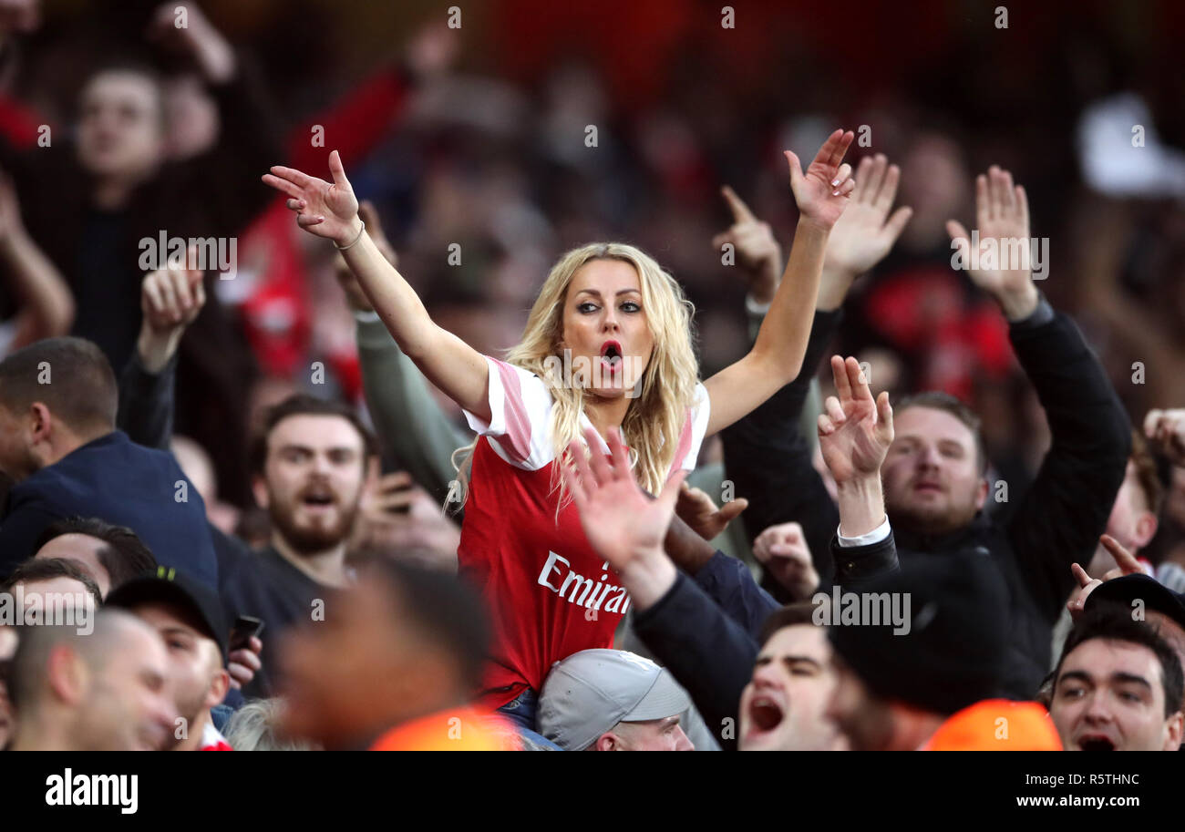 Arsenal fans towards the Tottenham fans during the Premier League match Stadium, London Stock Photo - Alamy