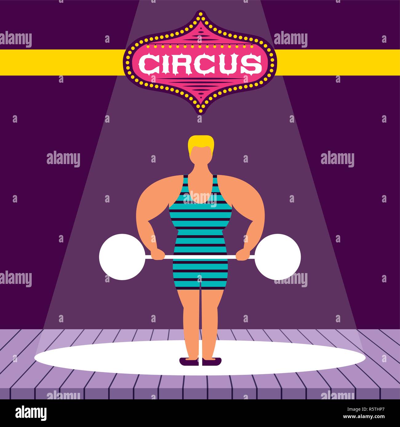 circus fun show time strong man vector illustration Stock Vector Image ...