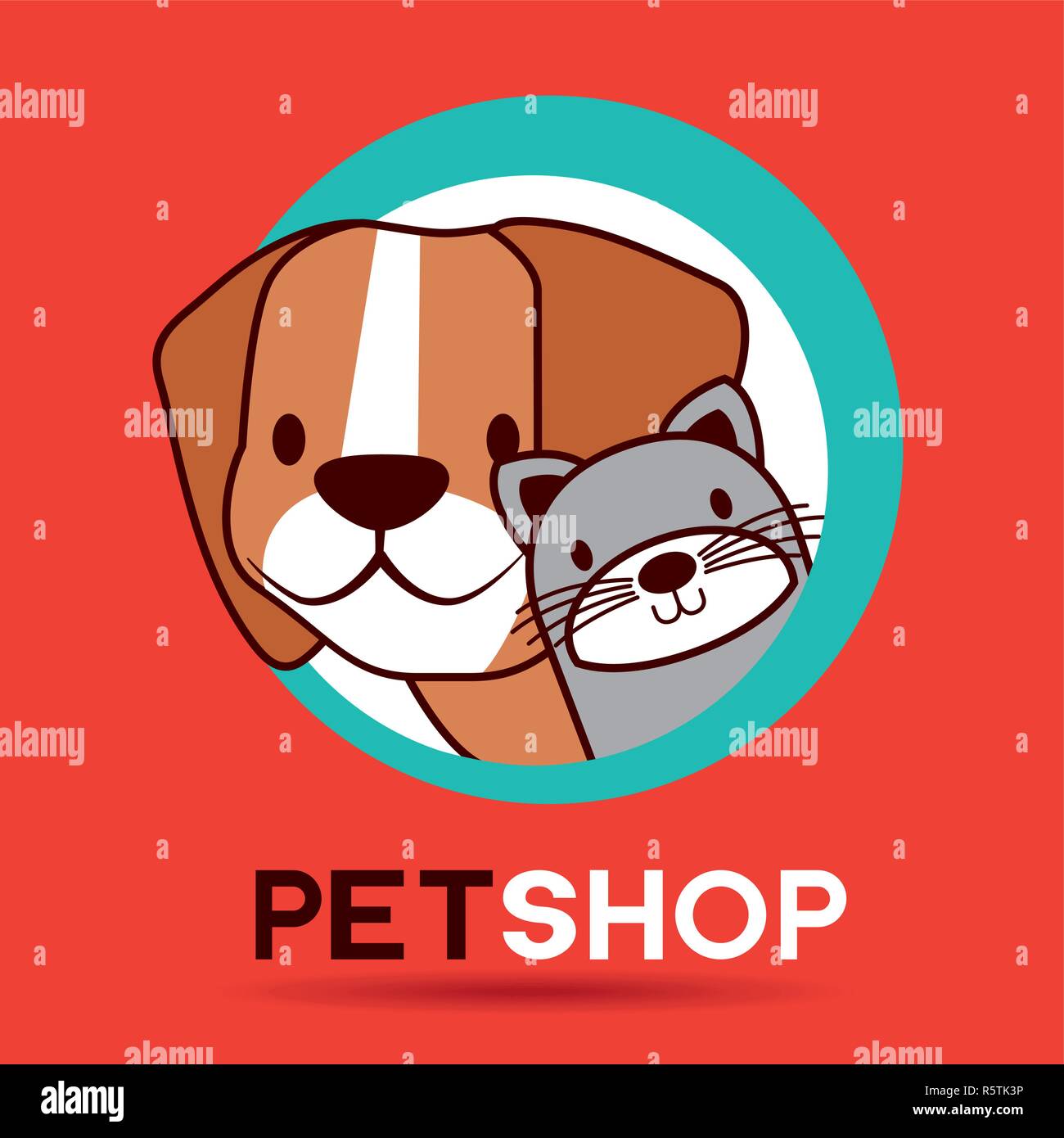 pet and veterinary dog and cat emblem vector illustration Stock Vector ...