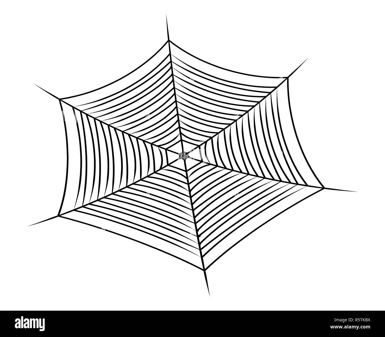 Halloween spider web, cobweb symbol, icon. vector illustration isolated on white background. Stock Photo