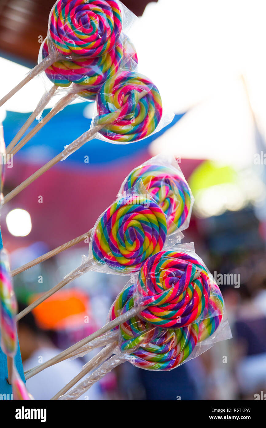 Lollipops at a candy store in Xmatkuil Yucatan fair Stock Photo Alamy