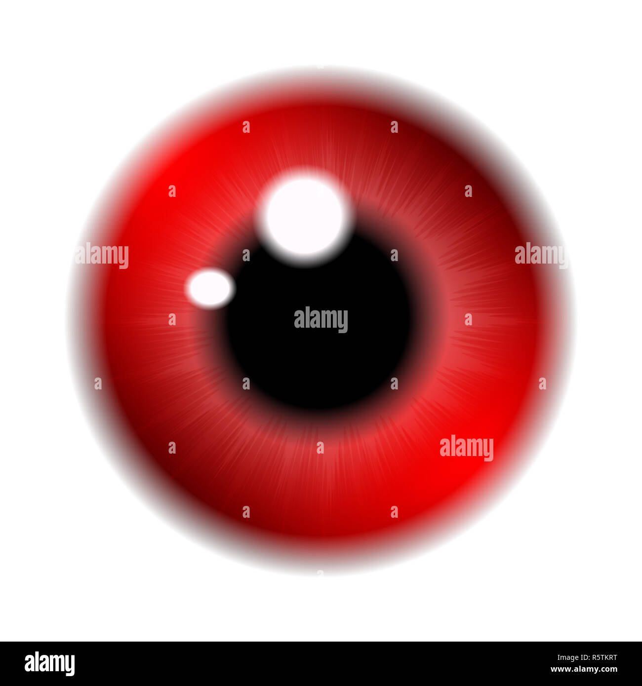 Image of red pupil of the eye, eye ball, iris eye. Realistic vector