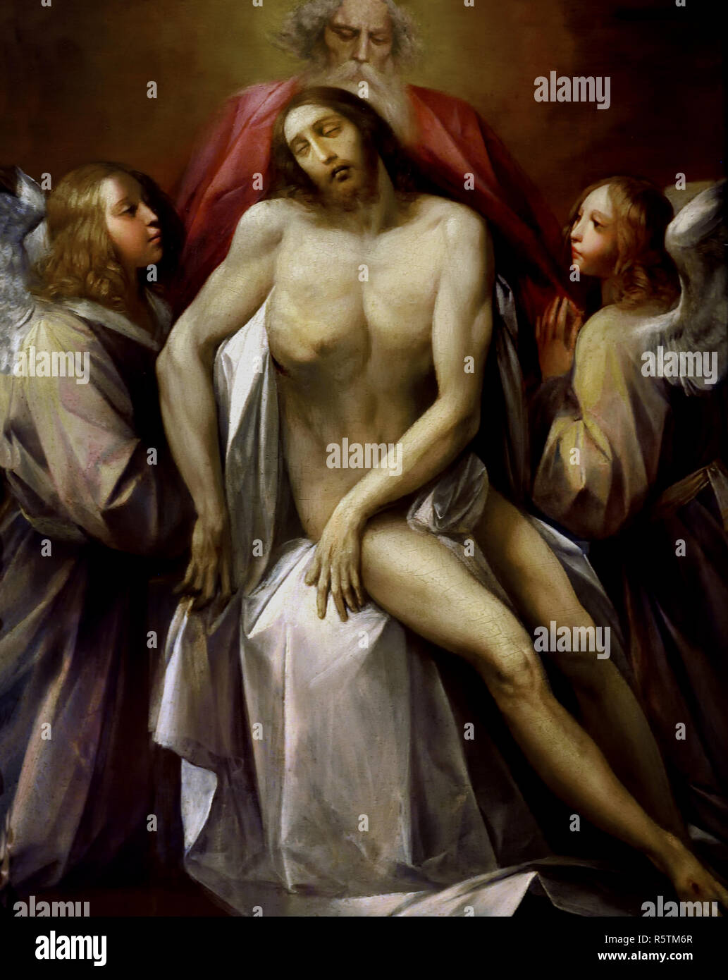 Dead Christ Supported by God the Father with two Angels 1630  by Giuseppe Cesari -Cavaliere d'Arpino- Cavalier d'Arpin, Italy, Italian. Stock Photo