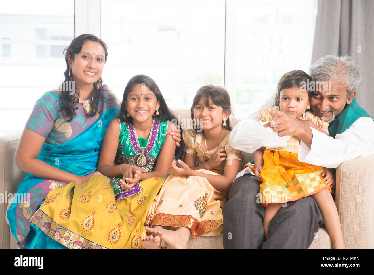 Portrait of Indian family Stock Photo - Alamy