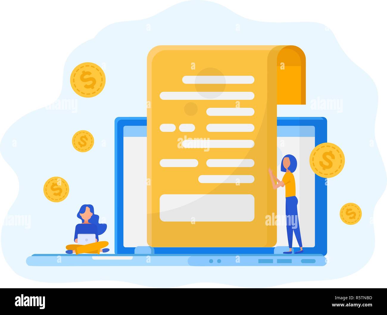 Online conclusion of the contract.Investing in a new project Stock Vector