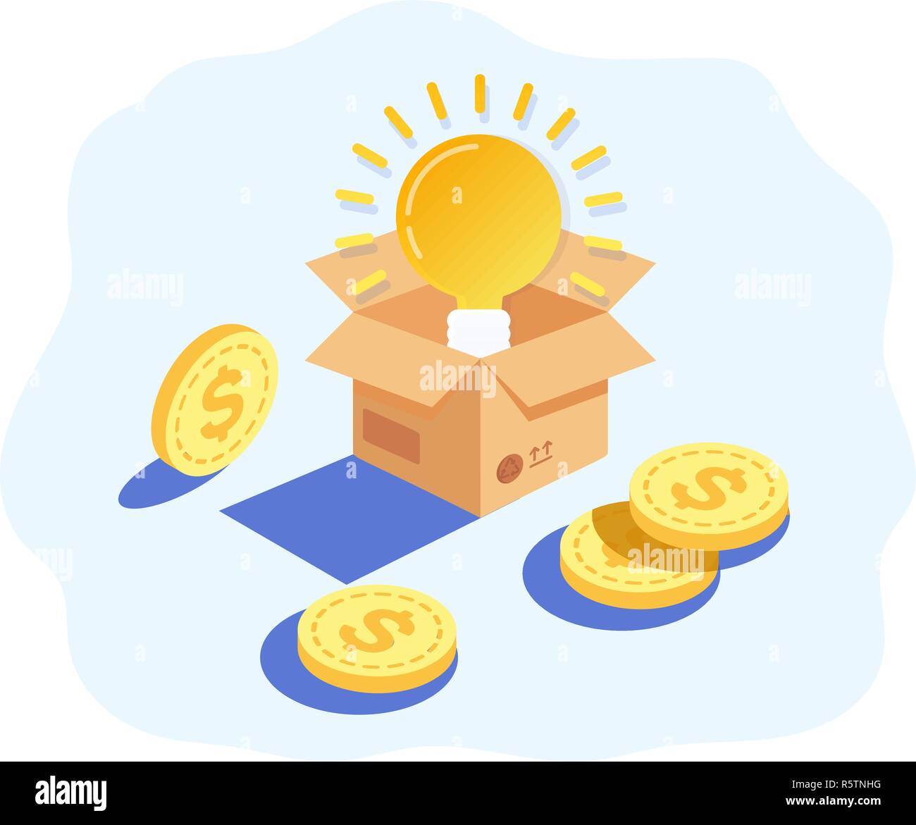 Teamwork business brainstorming Idea concept with big yellow light bulb ...