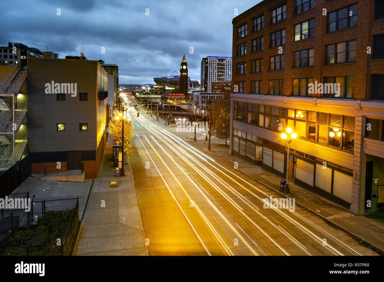 WA17021-00...WASHINGTON - View of 4th Avenue South form the Yesler Way overpass in Seattle. Stock Photo