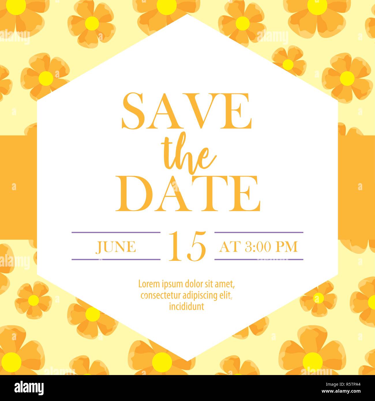 save the date ribbon sticker sign ceremony flowers background vector
