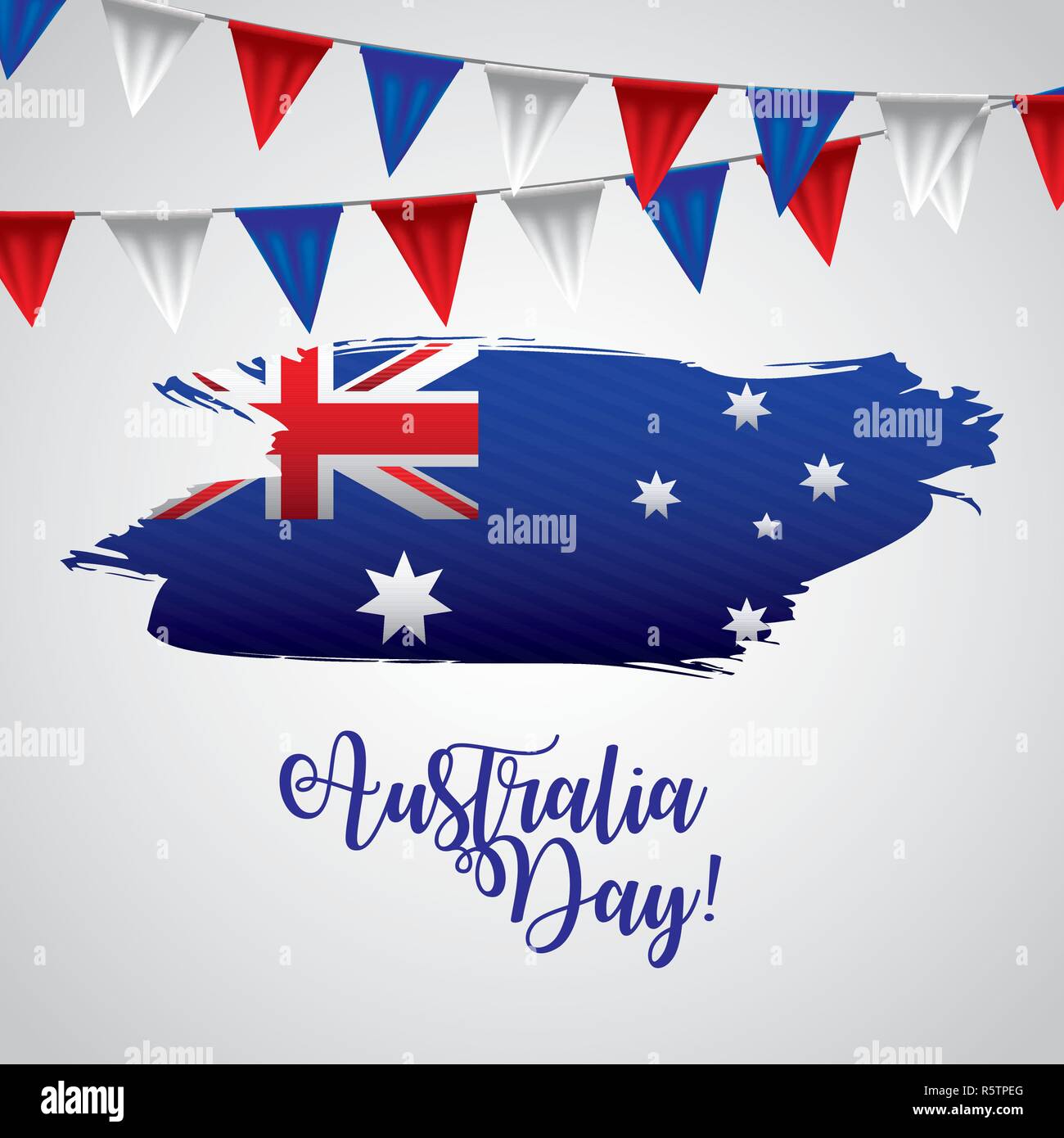 australia day pennants flag celebrate decoration vector illustration ...