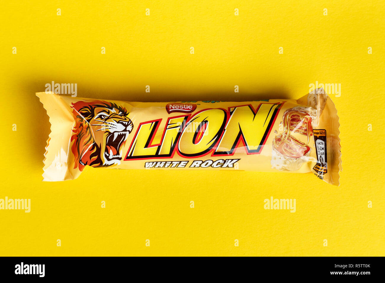 Nestle Lion choco chocolate bar isolated on white background Stock Photo -  Alamy