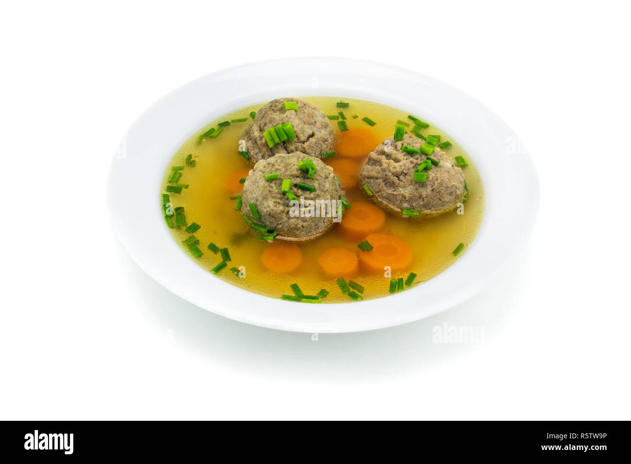 liver dumplings in soup Stock Photo