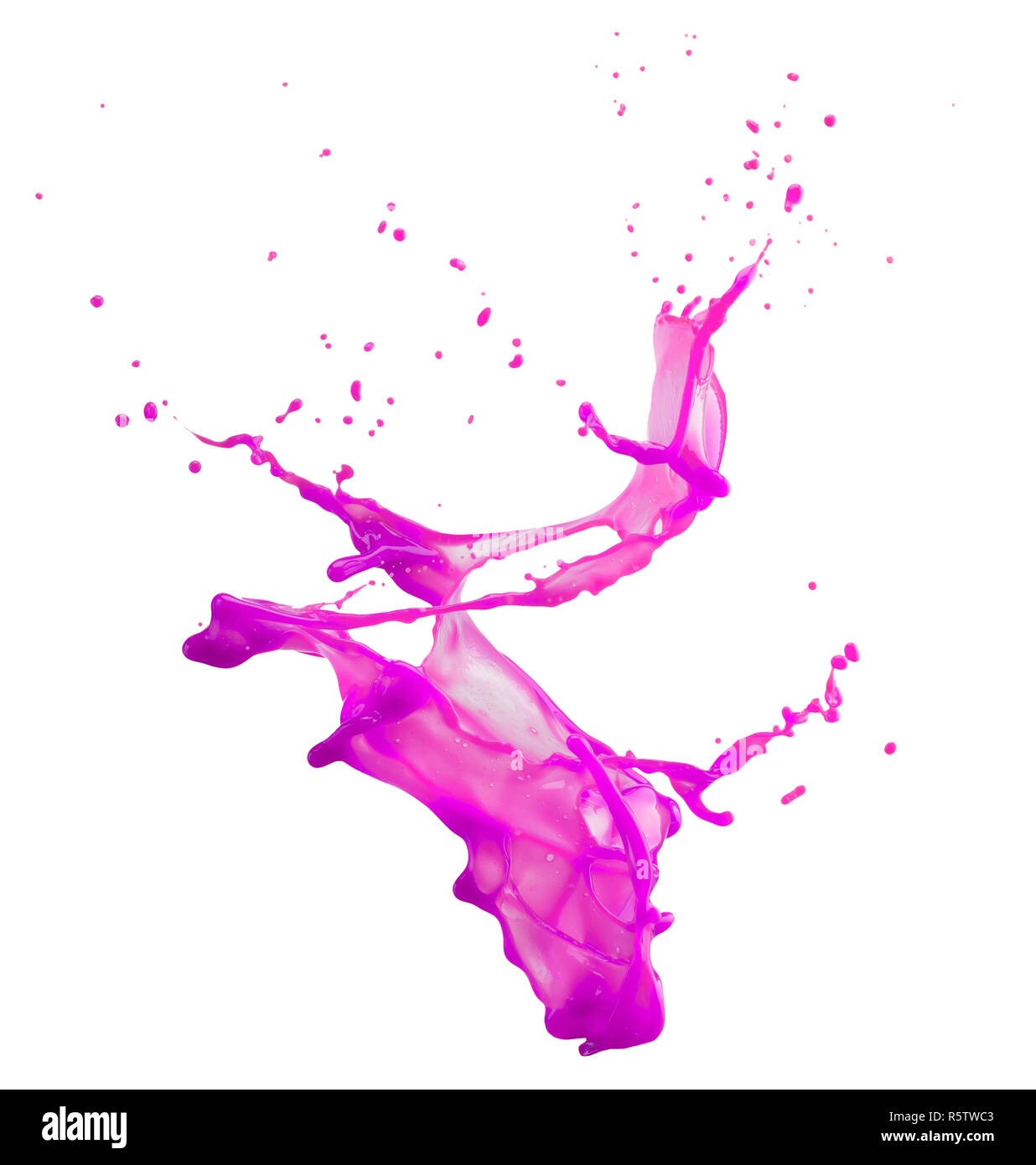 Pink Paint Splash Isolated On A White Background Stock Photo - Alamy