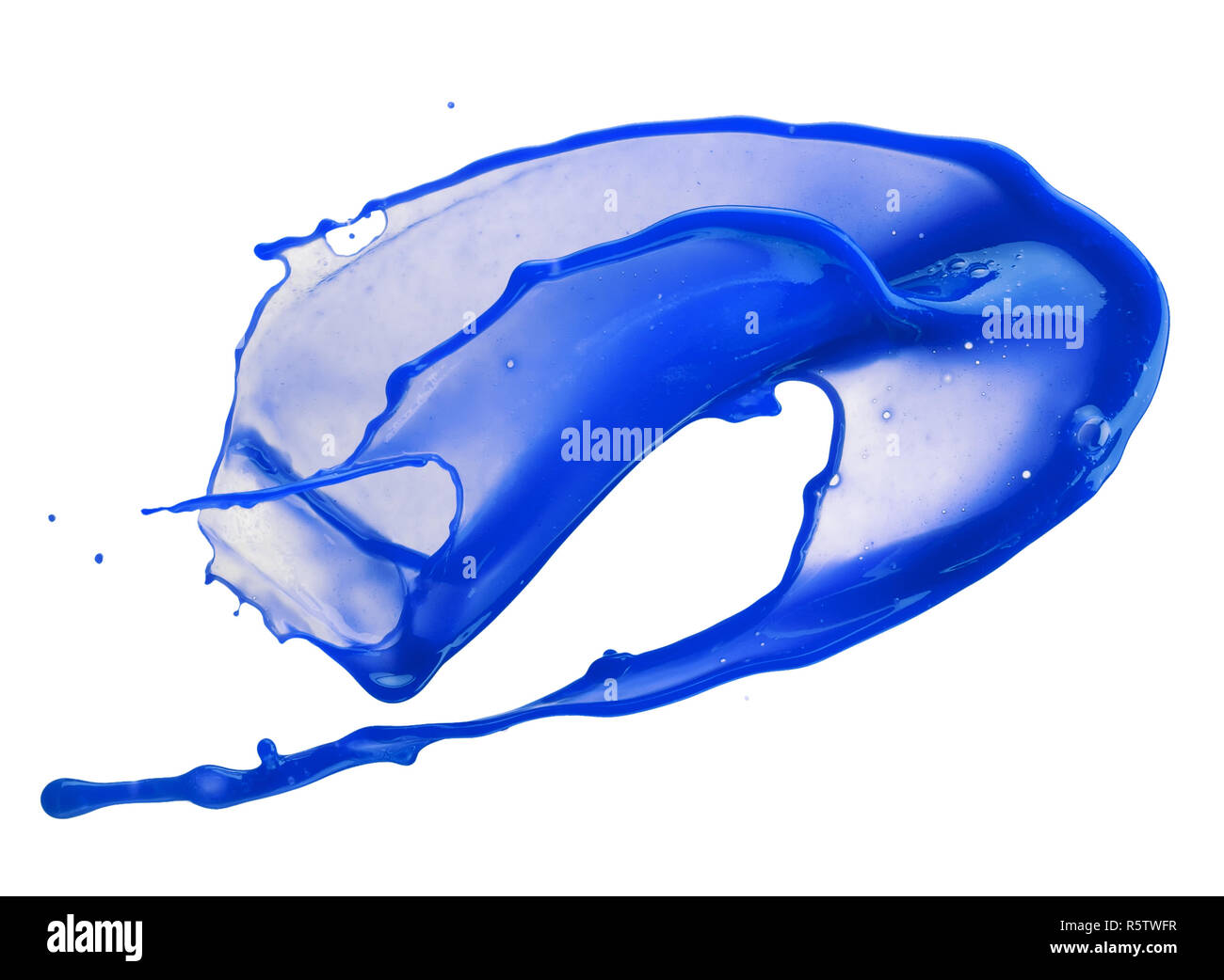 blue paint splash isolated on a white background Stock Photo - Alamy